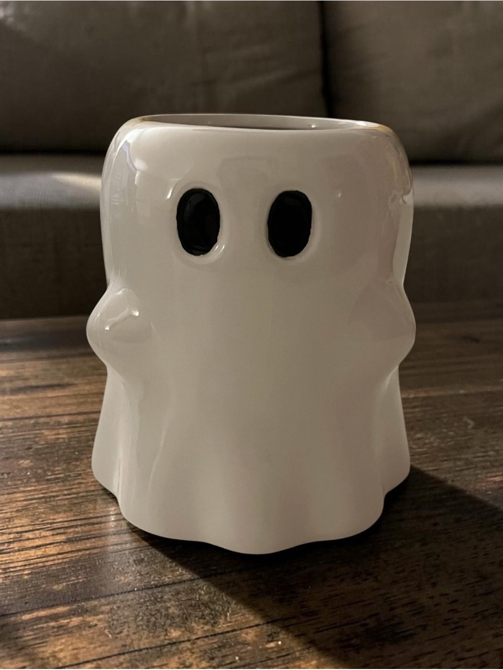White Ceramic Ghost Candle